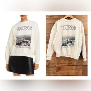 Anine Bing Oversized White Graphic Rio Sweatshirt